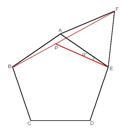 五角形の外部に正三角形を書き加えるという発想を新鮮に感じました このようなことは思いつきにくいのではないか と他の生徒に聞きますと 中学校時代に行っていた塾では 角度の問題で分からないときは 正三角形や 二等辺三角形を描いて